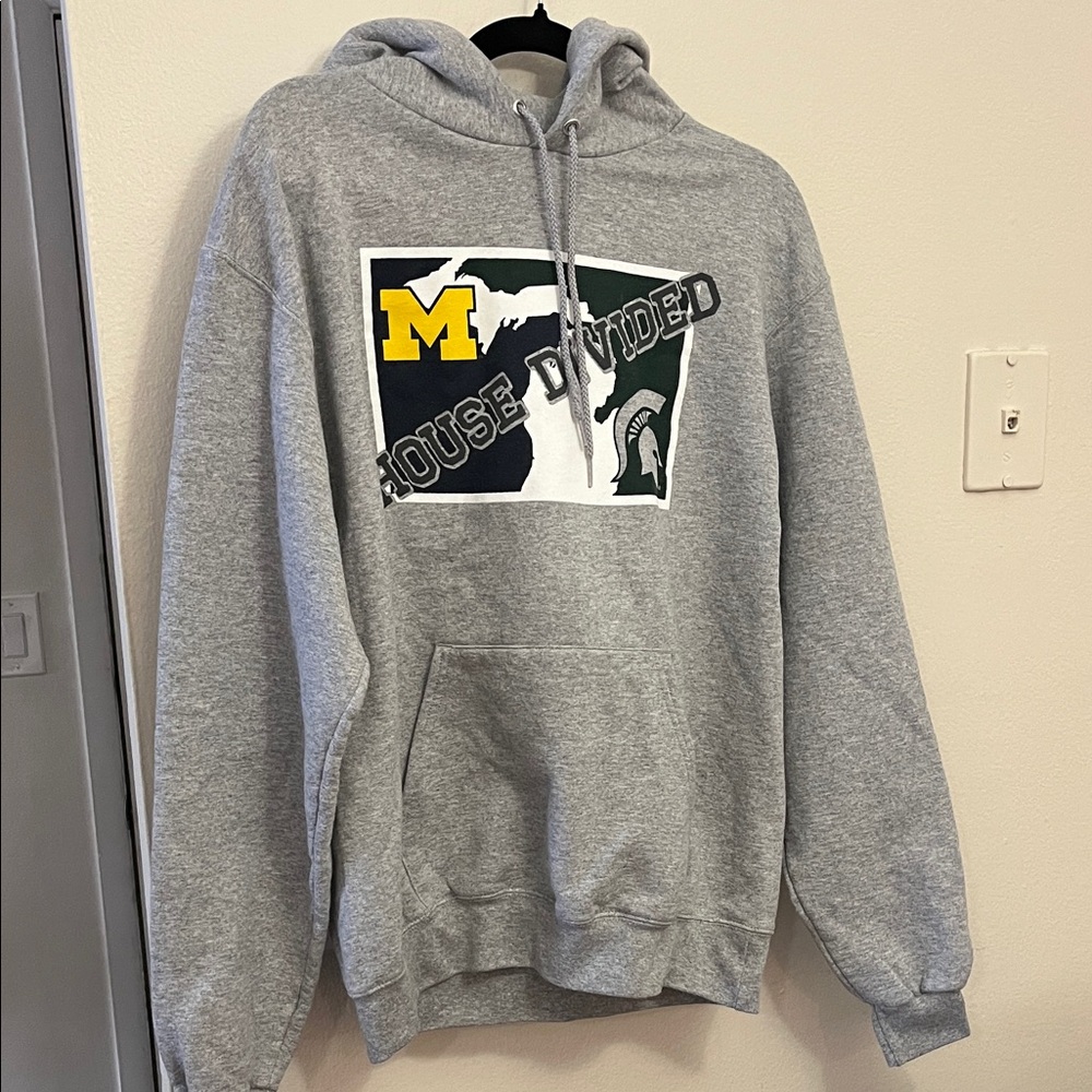 Gray MSU U OF M Hoodie